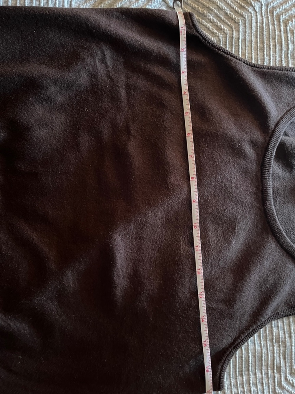 Talbots Brown Rib-Trim Tank Sweater - Picture 6 of 7